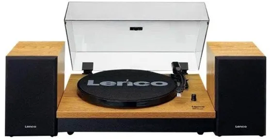 Lenco LS-300WD - Giradischi con Bluetooth® e due altoparlanti separati - Legno - Marrone