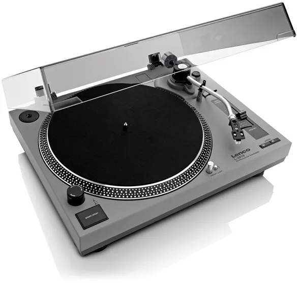 Lenco L-3810GY - Giradischi a trazione diretta con codifica USB/PC - Grigio - Giradischi Grigio